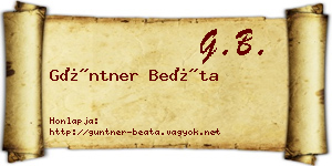 Güntner Beáta névjegykártya